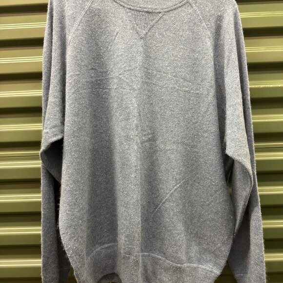 Autumn Cashmere Blue 100% Cashmere Long Sleeve Scoop Neck Sweater Size M - Picture 1 of 6